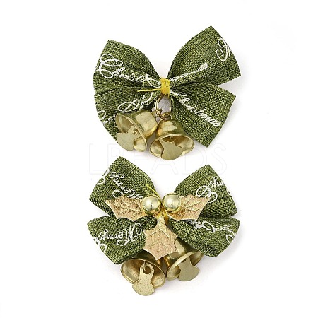 Christmas Polyester Bowknot Ornament Accessories DIY-K062-01G-02-1