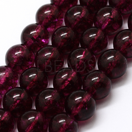 Dyed Round Natural Crackle Quartz Beads Strands G-K084-8mm-02B-1