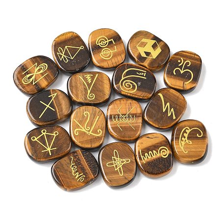16Pcs 16 Styles Natural Tiger Eye Display Decorations G-F786-02A-06-1