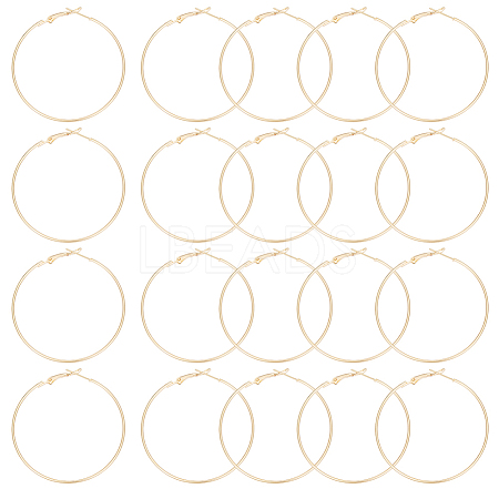 Beebeecraft 20Pcs Brass Hoop Earring Findings FIND-BBC0003-25-1