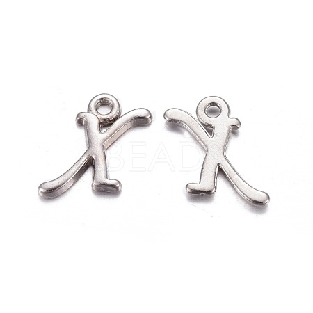 Platinum Plated Alloy Letter Pendants PALLOY-J718-01P-X-1