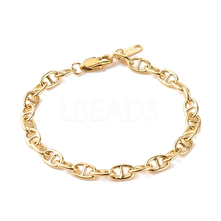 Brass Mariner Links Chain Anklets for Women AJEW-AN00456-1