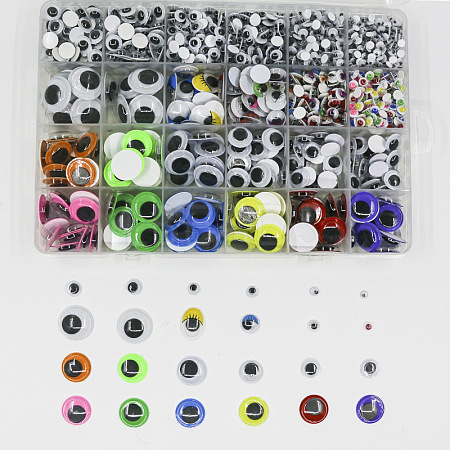   1Box Craft Plastic Wiggle Googly Eyes Cabochons Set DOLL-PH0001-06-1