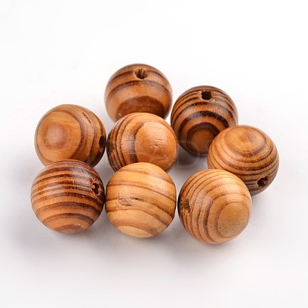 Round Natural Wood Beads WOOD-Q009-25mm-LF-1
