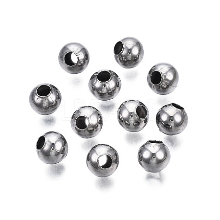 Round 304 Stainless Steel Beads STAS-TAC0004-8mm-P-1