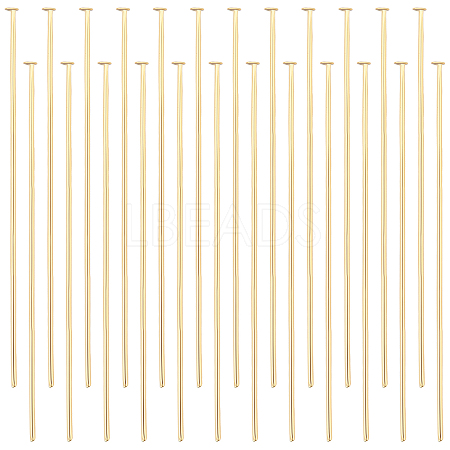 Beebeecraft 100Pcs Brass Flat Head Pins KK-BBC0002-84-1