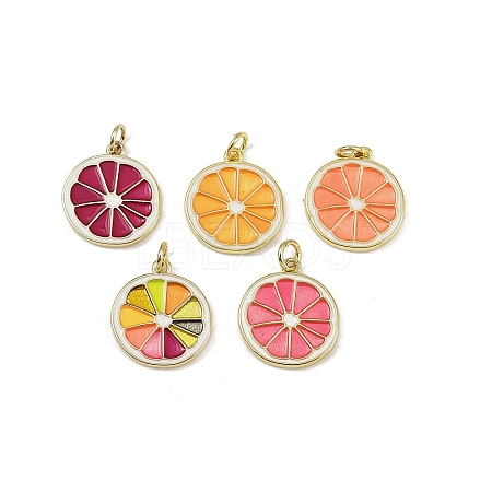 Brass Enamel Pendants KK-H072-14G-1
