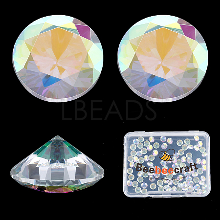 100Pcs Cubic Zirconia Pointed Back Cabochons ZIRC-BBC0002-39-1