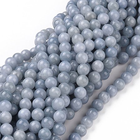 Natural Yellow Jade Beads Strands G-G598-8mm-YXS-18-1