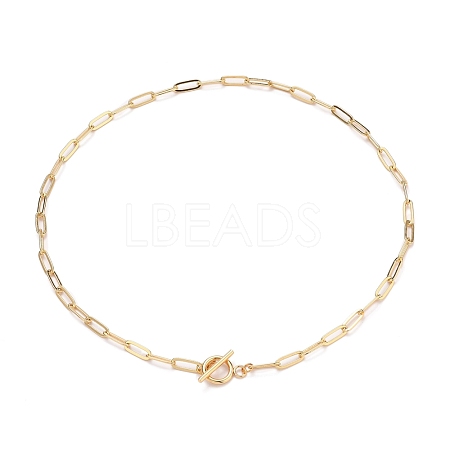 Brass Paperclip Chain Necklaces NJEW-JN03194-1
