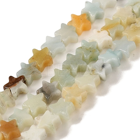 Natural Flower Amazonite Beads Strands G-G085-B09-02-1