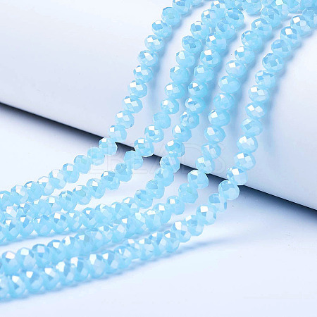 Electroplate Glass Beads Strands EGLA-A034-J3mm-B05-1
