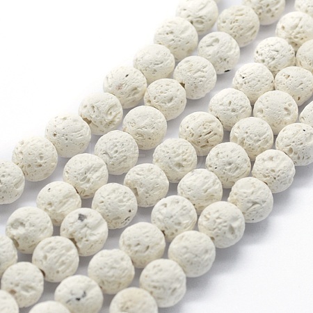 Natural Lava Rock Round Beads Strands G-E508-04-8mm-1