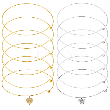 12Pcs 2 Colors Iron Choker Necklace Making NJEW-UN0001-84-1