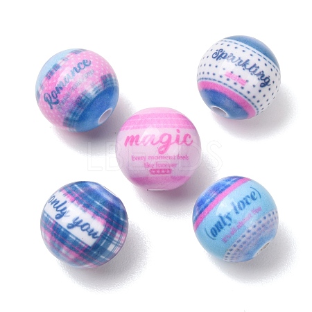 Opaque Printed Acrylic Beads AC-CBAC57E-06B-1