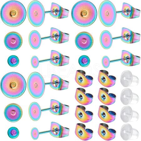 36Pcs 3 Size 304 Stainless Steel Stud Earring Findings DIY-DC0001-55-1