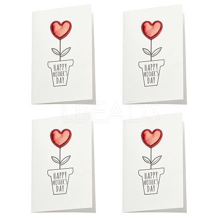 4Pcs Kraft Paper Greeting Cards AJEW-FS0001-30A-1
