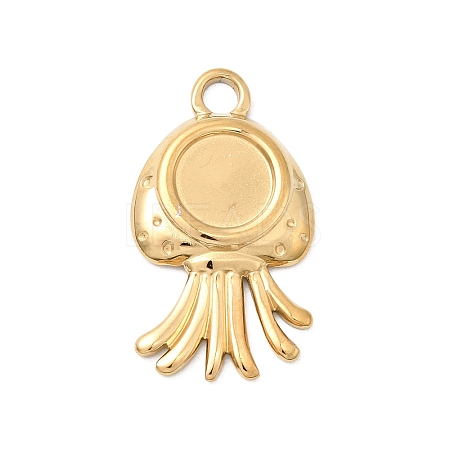 304 Stainless Steel Pendant Cabochon Settings STAS-B113-09G-04-1