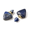 Natural Lapis Lazuli Perfume Bottle Pendants G-L623-10G-04-2