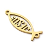 201 Stainless Steel Hollow Religion Jesus Fish Connector Charms STAS-V014-03G-2