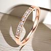 Stainless Steel and Crystal Rhinestone Finger Rings for Women FS-WG71548-09-1