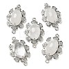 Natural Quartz Crystal Faceted Oval Connector Charms G-G181-06P-08-1