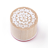 Floral Pattern Wooden Rubber Stamp AJEW-WH0109-97E-1