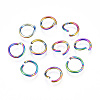 Ion Plating(IP) Rainbow Color 304 Stainless Steel Open Jump Rings STAS-N098-062B-01-1