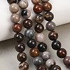 Natural Petrified Wood Round Bead Strands G-F266-08-8mm-8