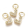 Brass Micro Pave Cubic Zirconia Charms ZIRC-F111-08G-04-1