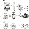 50Pcs 10 Style Tibetan Style Alloy Pendant Rhinestone Settings FIND-CJ0001-13-2