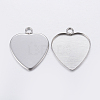 Non-Tarnish 201 Stainless Steel Pendant Cabochon Settings X-STAS-P198-13A-1