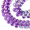 Electroplate Transparent Glass Beads Strands EGLA-N057-01A-09-3