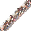 Transparent Electroplated Glass Beads Strands GLAA-G097-04D-1
