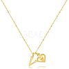Brass Initial and Heart Pendant Necklaces for Women FS-WG01F32-22-1