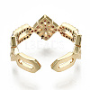 Brass Micro Pave Clear Cubic Zirconia Cuff Rings RJEW-S045-023G-NR-4