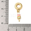 Rack Plating Brass Colorful Enamel European Dangle Charms KK-P279-37G-3