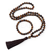 Natural Tiger Eye Round Beaded Pendant Necklaces & Bracelets Sets FS-WG9D102-06-2
