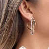 304 Stainless Steel Cubic Zirconia Stud Earrings for Women SD6201-3
