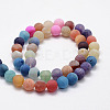 Frosted Natural Agate Beads Strands X-G-F367-8mm-08-2