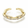 Brass Micro Pave Clear Cubic Zirconia Cuff Rings RJEW-S045-042G-NR-3