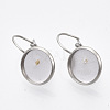 Tarnish Resistant Flat Round Tray Smooth Surface 304 Stainless Steel Leverback Earring Findings LS-X-STAS-R065-66-3