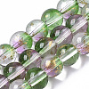 Transparent Spray Painted Glass Bead Strands GLAA-N035-03B-B01-1