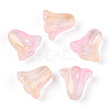 Spray Painted Transparent Glass Beads GLAA-D006-20I-1