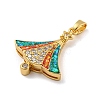 Christmas Brass Micro Pave Cubic Zirconia Pendants KK-H468-03A-01G-2