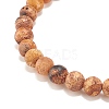 Round Natural Agate Stretch Beaded Bracelets BJEW-JB08196-01-4