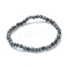 Natural Snowflake Obsidian Beaded Stretch Bracelets BJEW-D446-A-45-2