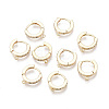 Brass Micro Pave Cubic Zirconia Huggie Hoop Earring Findings X-KK-T063-012-NF-3