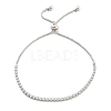 Brass Pave Clear Cubic Zirconia Flat Round Box Chain Slider Bracelets BJEW-YWC0002-12A-P-1