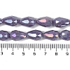 Opaque Solid Color Electroplate Glass Beads Strands EGLA-N013-P6mm-B09-4